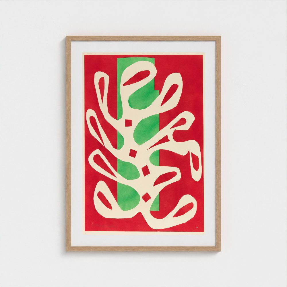 Algue blanche sur fond rouge et vert | Henri Matisse