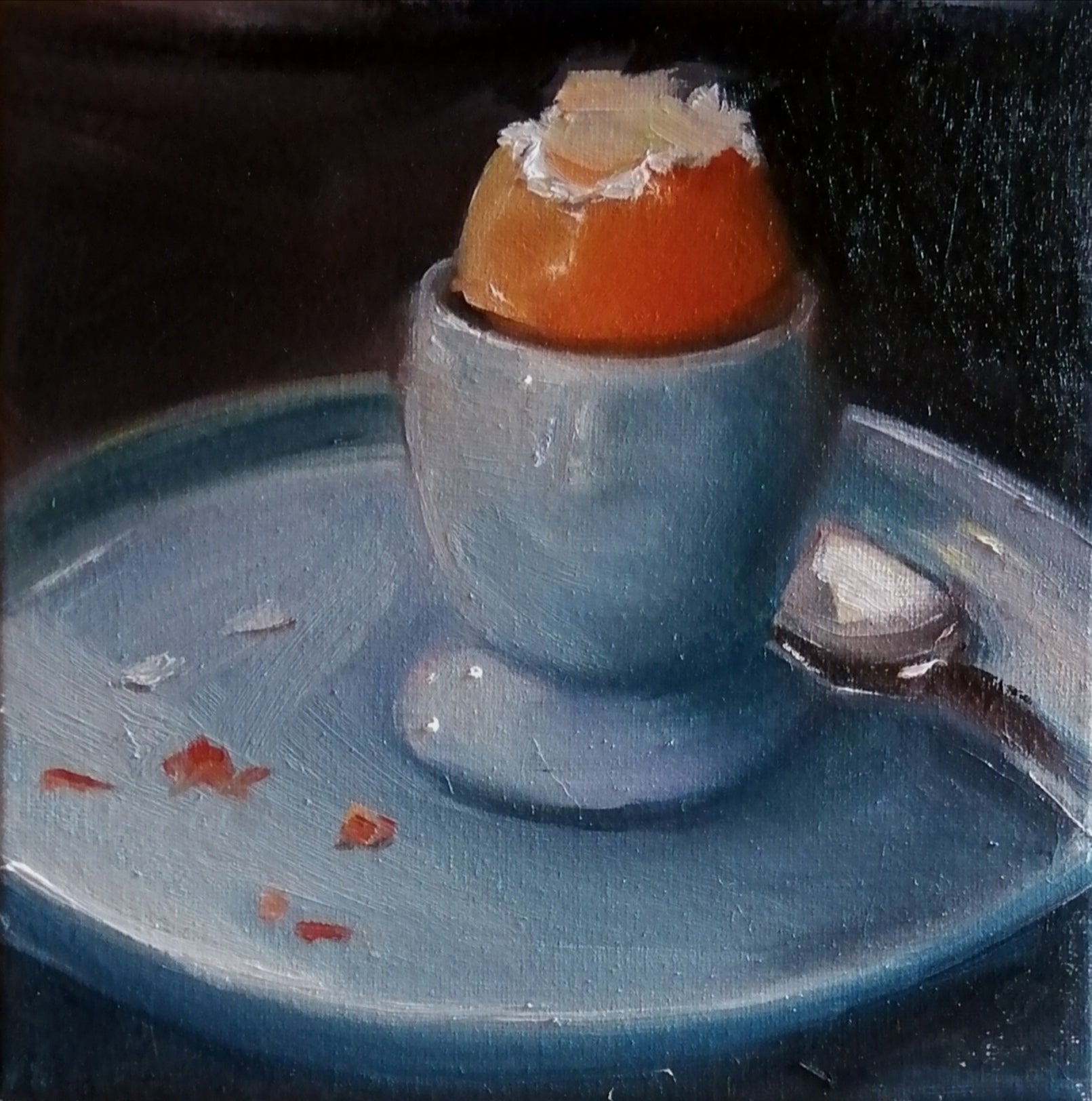 Original artwork | Blue Egg Cup | Rosemary Burn